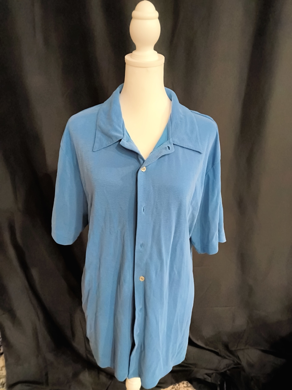 Alfani Men's Light Blue Short-Sleeve Button-Down Shirt
